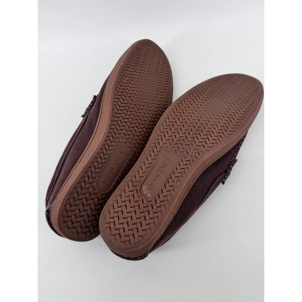 Cole Haan Pinch Maine Penny Loafers Mens 10.5 Brown‎ Canvas Slip On Shoes